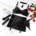 Black Tassels Sexy Lingerie Set with Garter Belt 3068 - SWEETKAMA