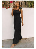 Bow Tie Solid Color Ladies Daily Loose Jumpsuit LC6411492 - SWEETKAMA