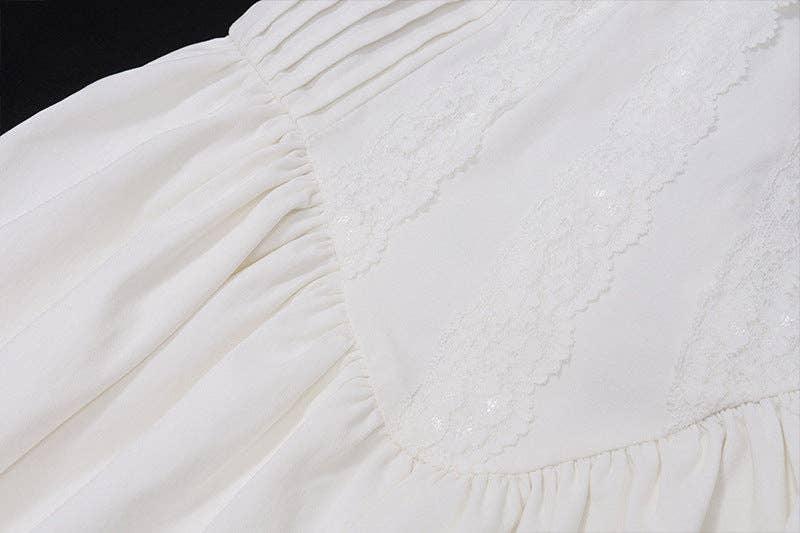 Bowknot Low Chest Girdling Lace Halter Dress 40029A - SWEETKAMA