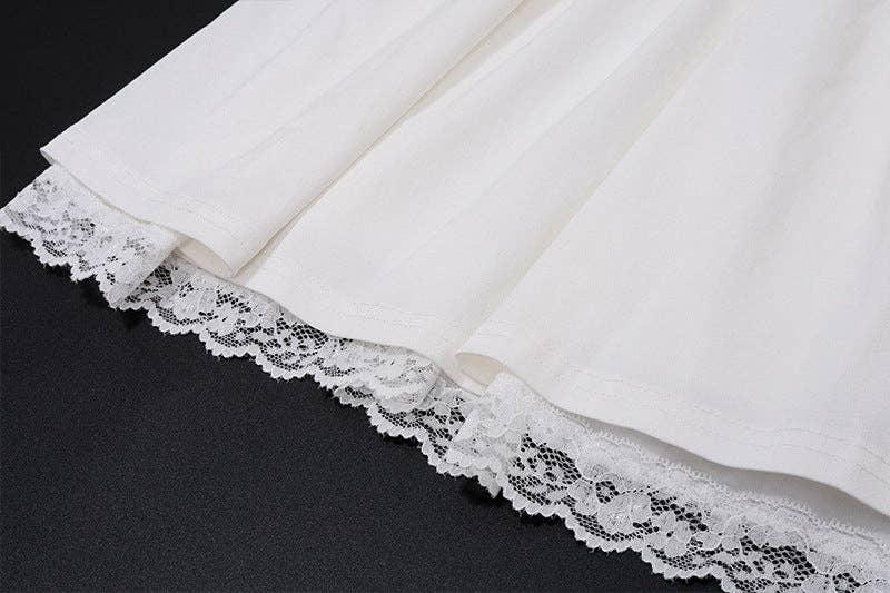 Bowknot Low Chest Girdling Lace Halter Dress 40029A - SWEETKAMA