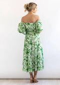 Bubble Sleeves Floral Print Ladies Daily Dress 25502 - SWEETKAMA