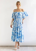 Bubble Sleeves Floral Print Ladies Daily Dress 25502 - SWEETKAMA
