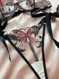 Butterfly Embroidery 2PCS Lingerie Sets HF-4100 - SWEETKAMA