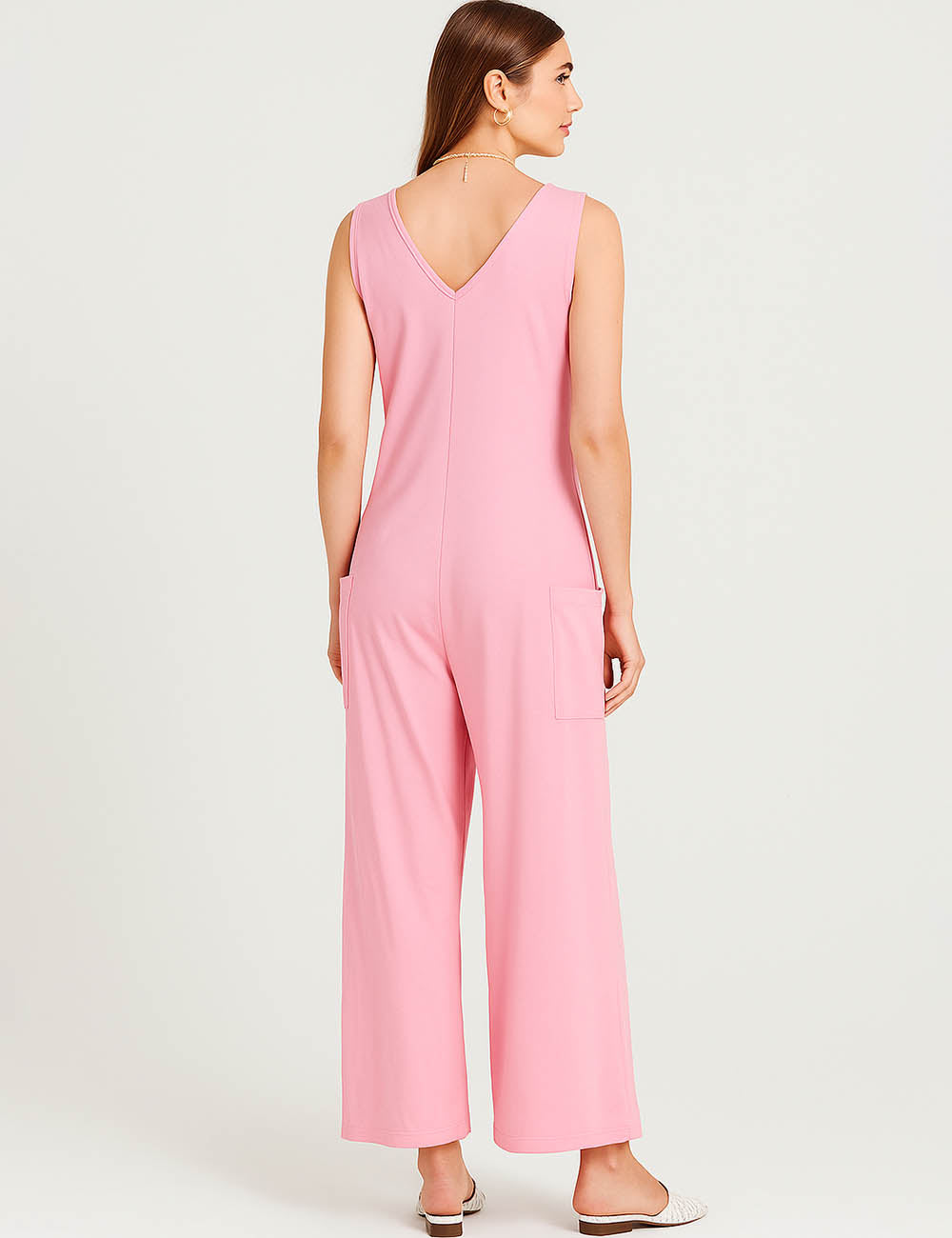 Ladies Two Shoulder Overalls Solid Daily Jumpsuit SKJ2384