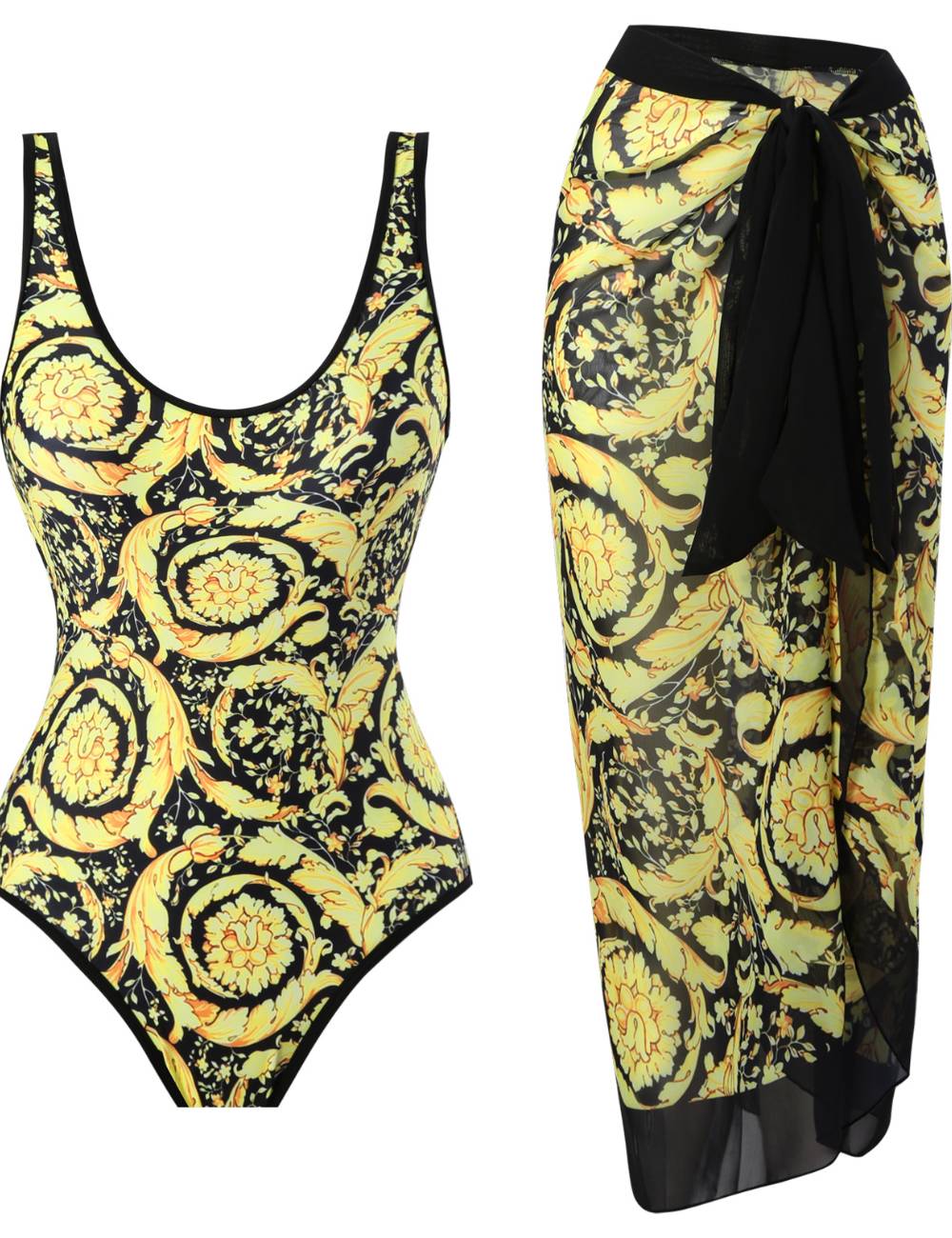 Two Strape Shoulder Low Back Salong Swimsuit SKSW40142