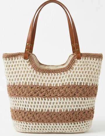 Ladies Summer Beach Woven Shoulder Bag Crochet Tote Bag