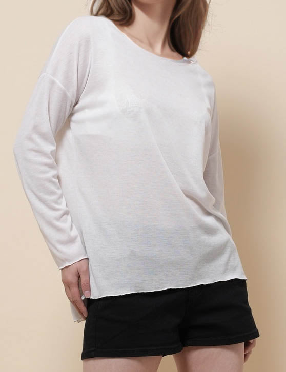 Ladies Round Neck Long Sleeves Knit Blouse SKT51125