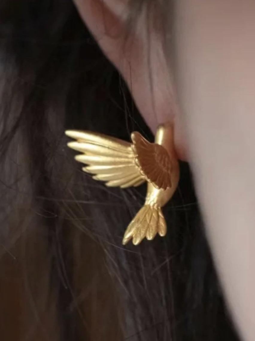 Ladies Vintage Golden Garcinia Japonica Earring Studs SKAJ4151