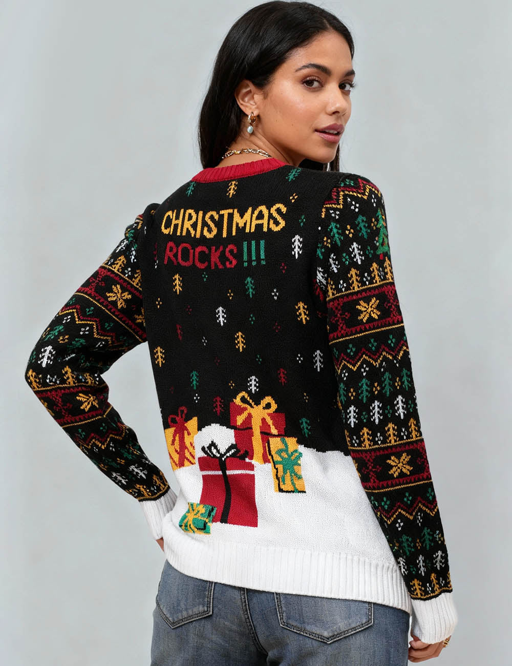 Ladies Christmas Pullover Santa Claus Sweater SKT4927
