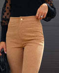 Casual Style Solid Color Ladies Daily Trousers 6143 - SWEETKAMA