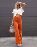 Casual Style Solid Color Ladies Daily Trousers 6143 - SWEETKAMA