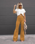Casual Style Solid Color Ladies Daily Trousers 6143 - SWEETKAMA