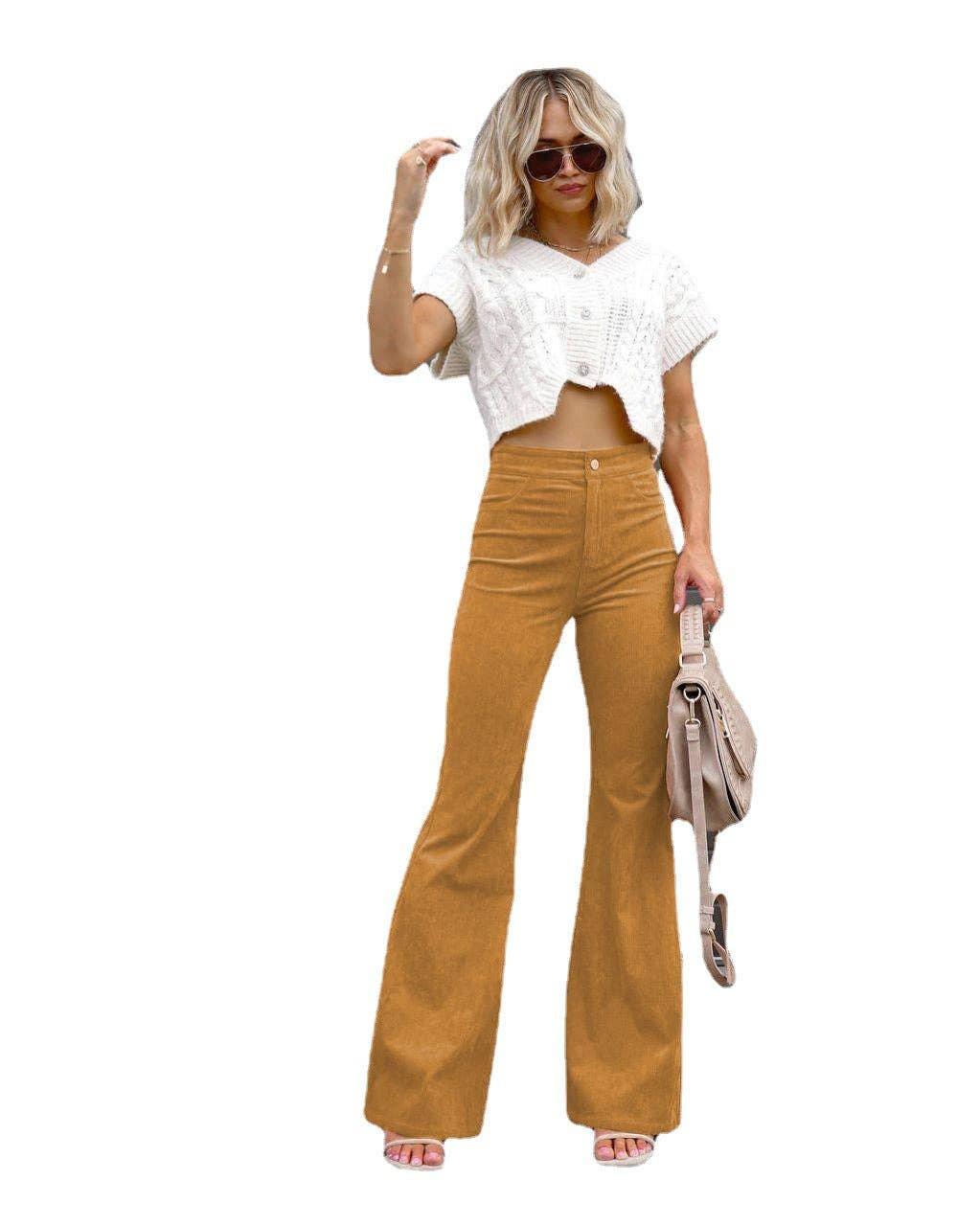 Casual Style Solid Color Ladies Daily Trousers 6143 - SWEETKAMA