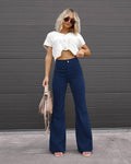Casual Style Solid Color Ladies Daily Trousers 6143 - SWEETKAMA