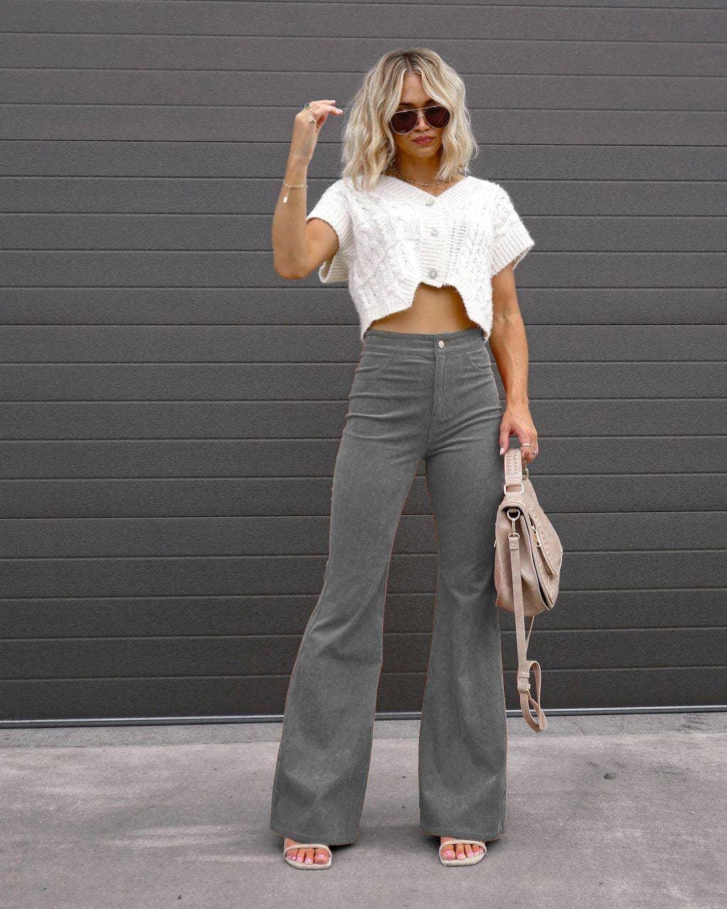 Casual Style Solid Color Ladies Daily Trousers 6143 - SWEETKAMA