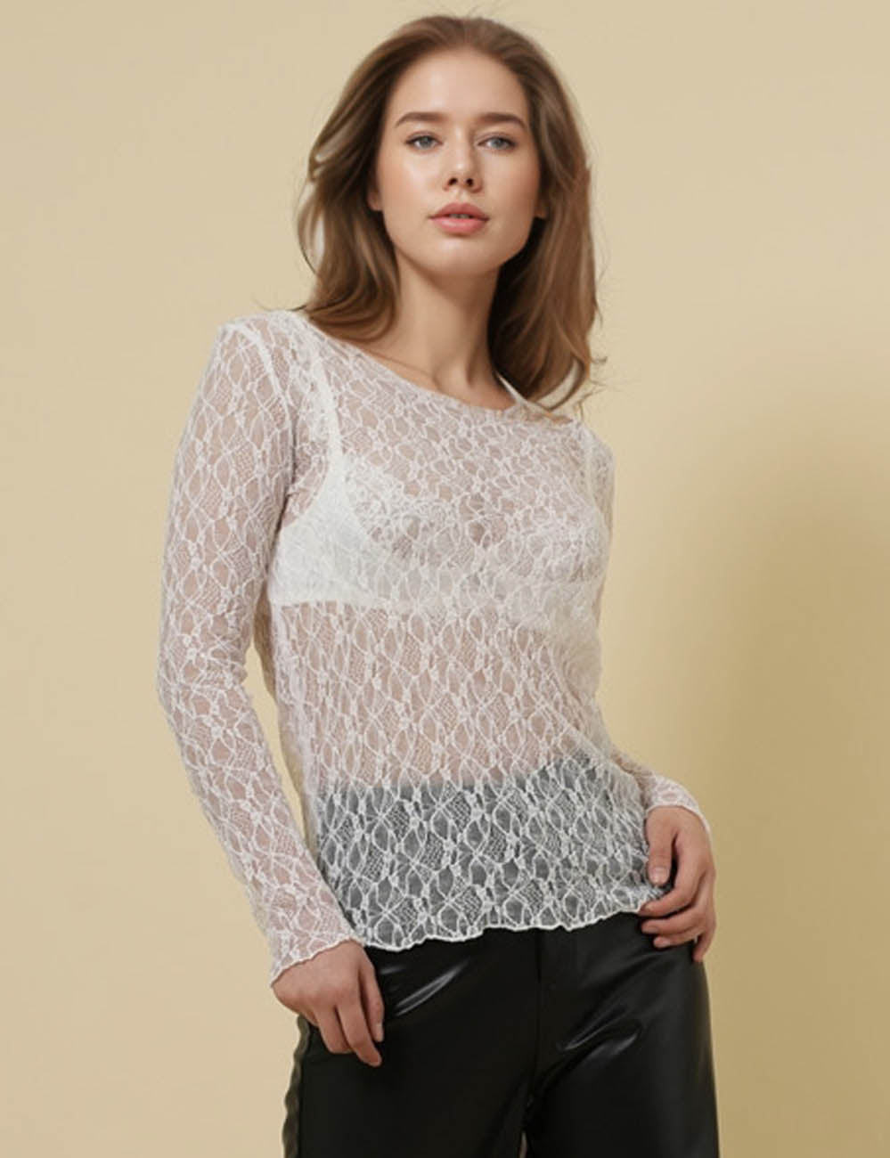Ladies Round Neck Long Sleeves Layring Top SKT41334
