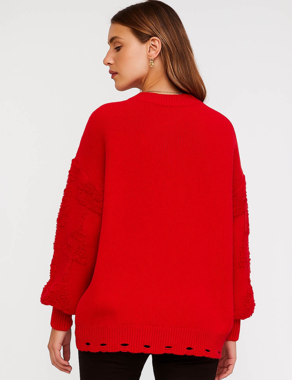 Ladies Merry Christmas Holiday 3D Knit Sweater SKT41079