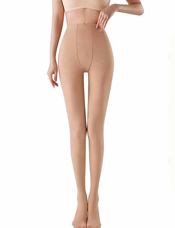 Ladies Solid Color 220g Fleece Lined Full-Foot Tights