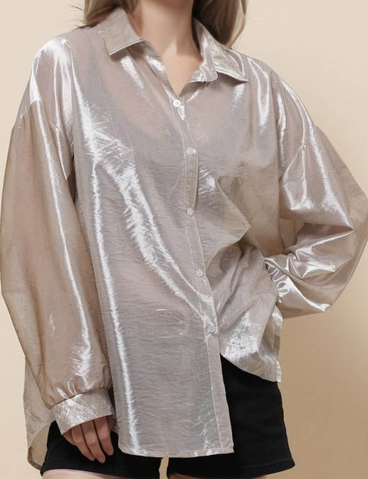 Ladies Turn Down Neck Long Sleeves Shirt SKT51195