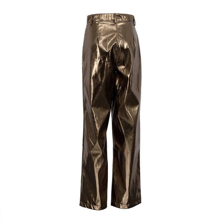 Charming Solid Color Silver Casual Pants CK10147J - SWEETKAMA