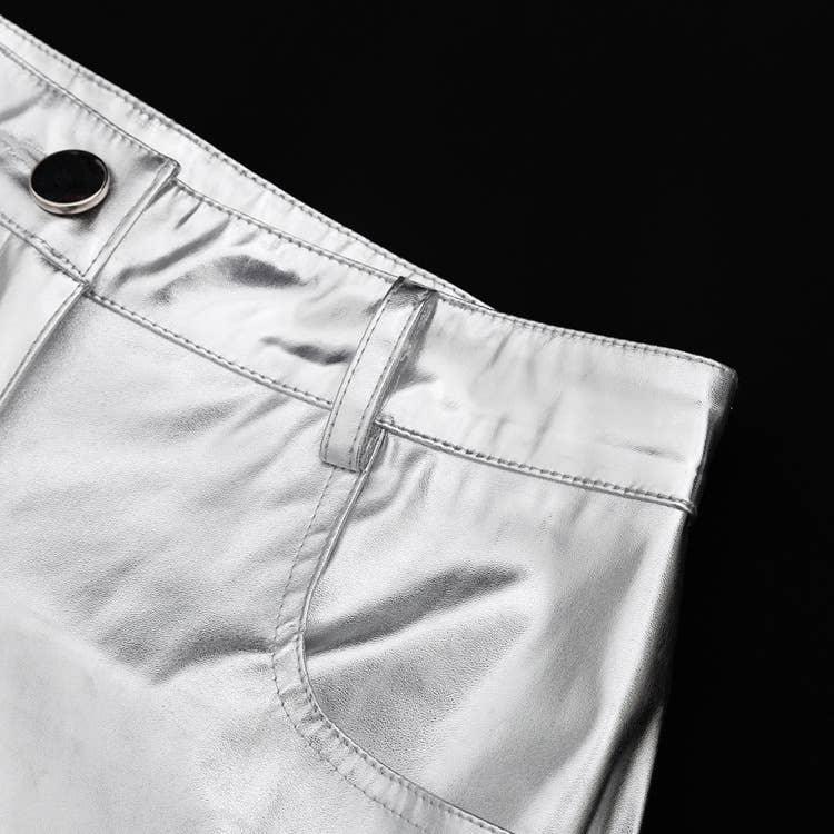 Charming Solid Color Silver Casual Pants CK10147J - SWEETKAMA