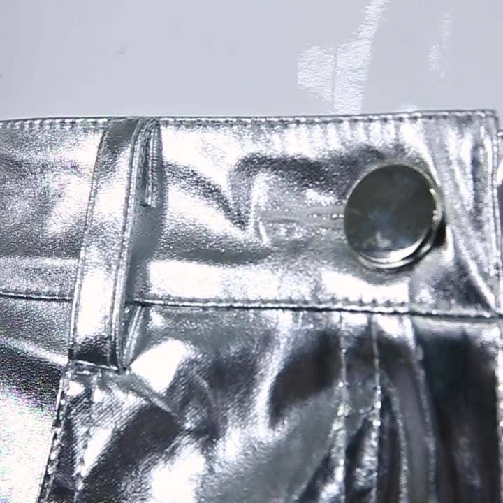Charming Solid Color Silver Casual Pants CK10147J - SWEETKAMA