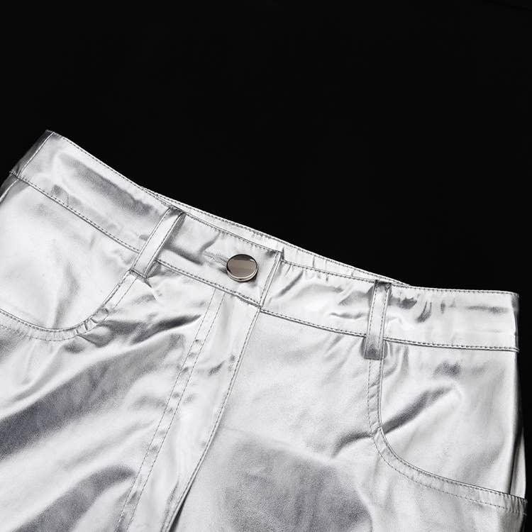 Charming Solid Color Silver Casual Pants CK10147J - SWEETKAMA