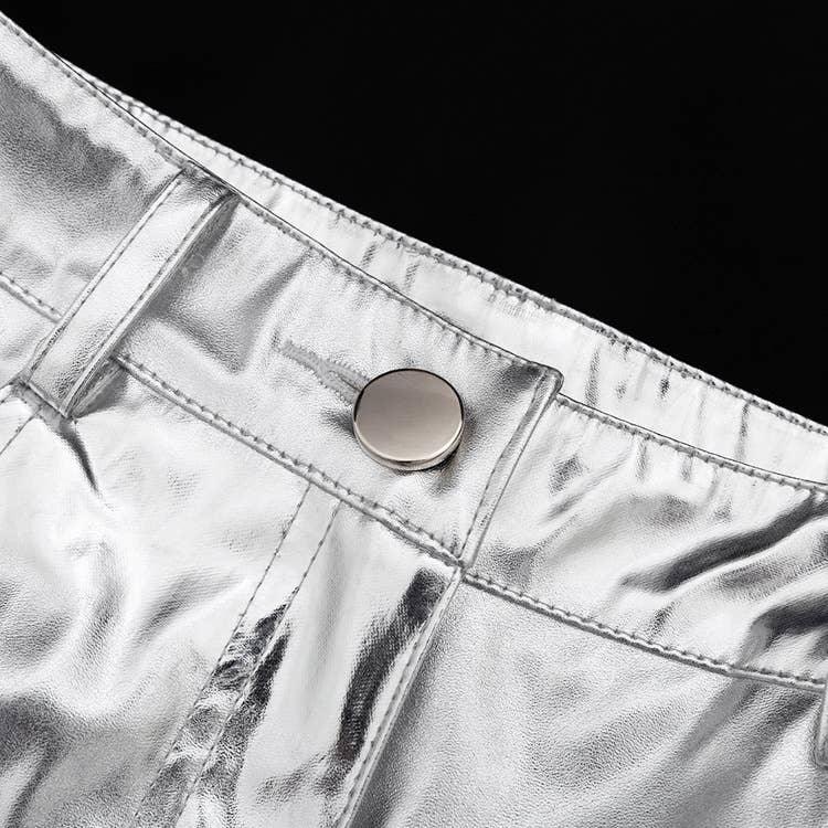 Charming Solid Color Silver Casual Pants CK10147J - SWEETKAMA