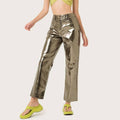 Charming Solid Color Silver Casual Pants CK10147J - SWEETKAMA