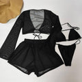 Classic 2PCS Bikini Set with Top and Shorts Cover Y1279 - SWEETKAMA