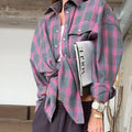 Classic Long Sleeves Plaid Shirt Casual Top CS10384T - SWEETKAMA