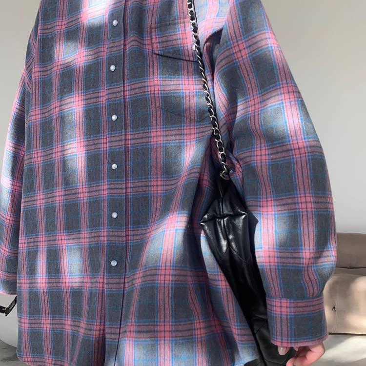 Classic Long Sleeves Plaid Shirt Casual Top CS10384T - SWEETKAMA