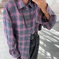 Classic Long Sleeves Plaid Shirt Casual Top CS10384T - SWEETKAMA