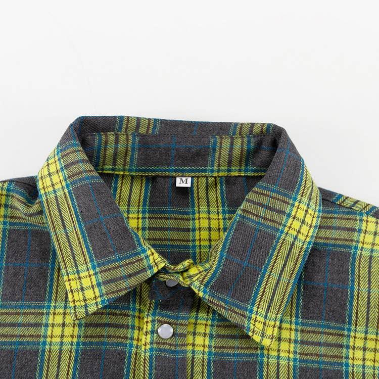 Classic Long Sleeves Plaid Shirt Casual Top CS10384T - SWEETKAMA
