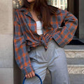 Classic Long Sleeves Plaid Shirt Casual Top CS10384T - SWEETKAMA