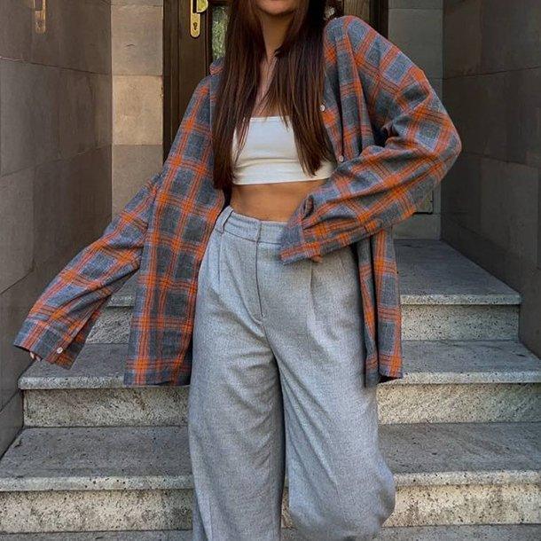 Classic Long Sleeves Plaid Shirt Casual Top CS10384T - SWEETKAMA