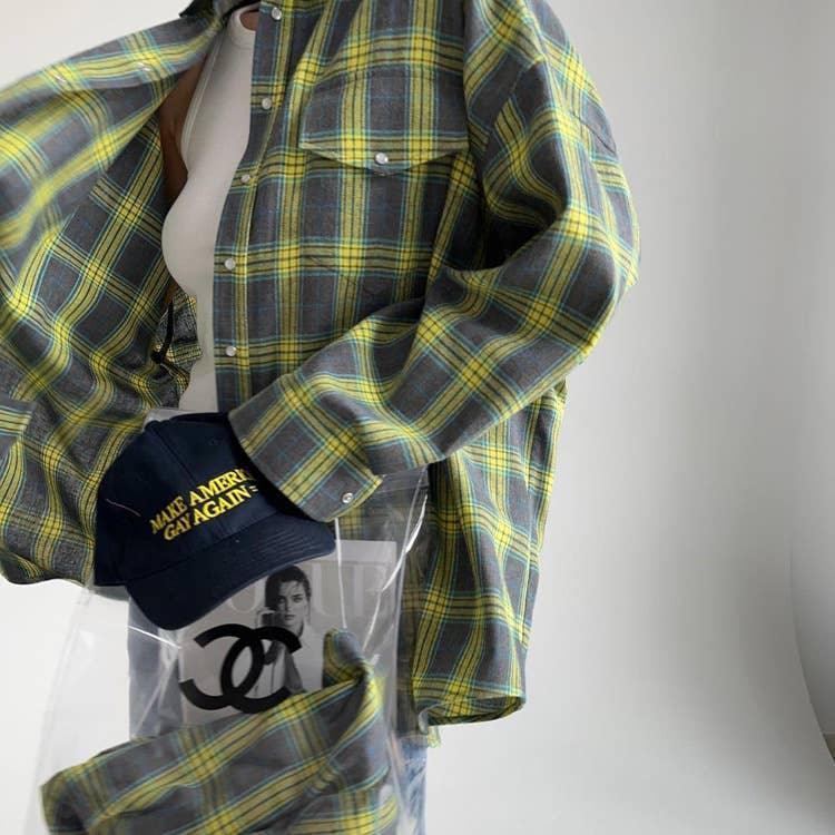 Classic Long Sleeves Plaid Shirt Casual Top CS10384T - SWEETKAMA