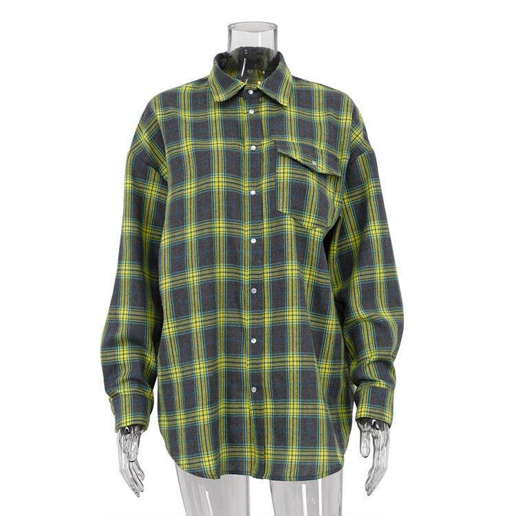 Classic Long Sleeves Plaid Shirt Casual Top CS10384T - SWEETKAMA