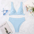 Classic Solid Color Simple Design 2PCS Bikini Set Y01 - SWEETKAMA