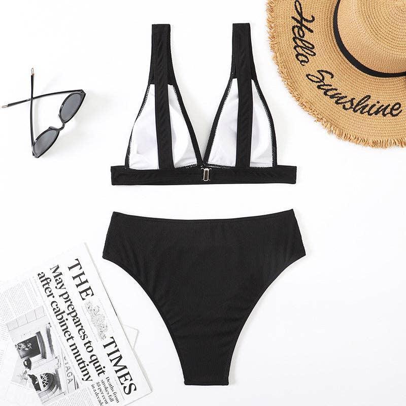 Classic Solid Color Simple Design 2PCS Bikini Set Y01 - SWEETKAMA