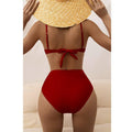Classic Solid Color Two Shoulder 2PCS Bikini Set Y27 - SWEETKAMA