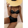 Classic Solid Color Two Shoulder 2PCS Bikini Set Y27 - SWEETKAMA