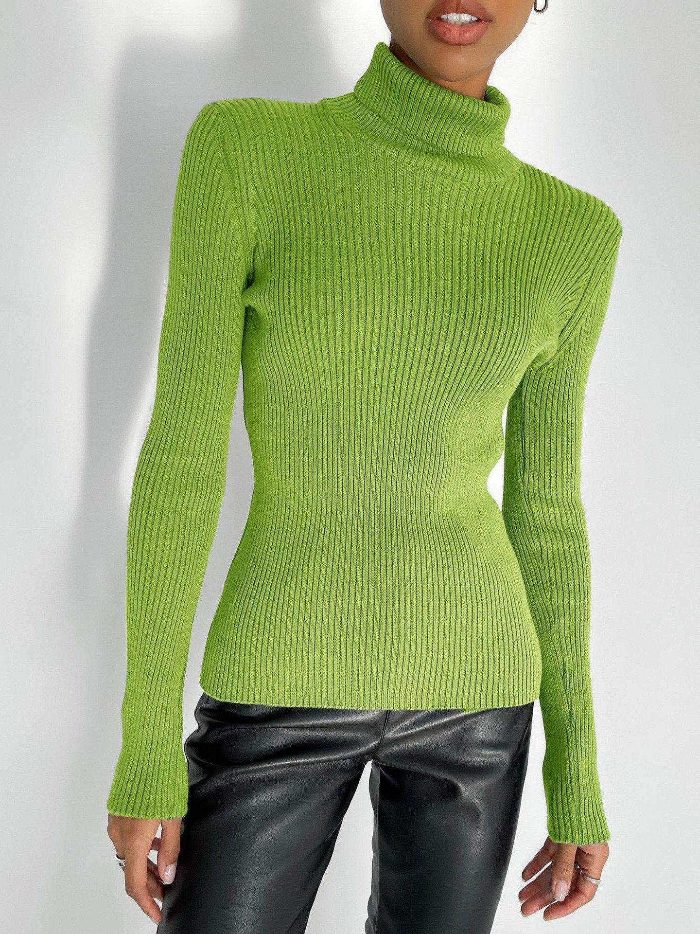 Collar Solid Color Women Daily Knit Top MY0062 - SWEETKAMA