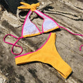 Color Block Halter 2PCS Bikini Set Y41 - SWEETKAMA