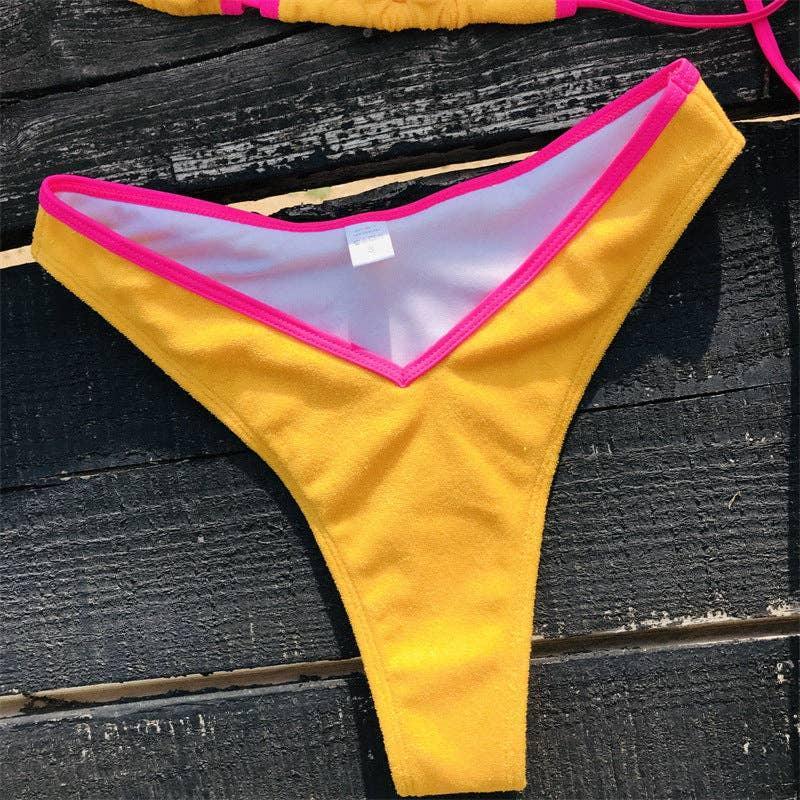 Color Block Halter 2PCS Bikini Set Y41 - SWEETKAMA