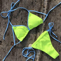 Color Block String Tie 2PCS Bikini Set Y40 - SWEETKAMA