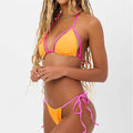Color Block String Tie 2PCS Bikini Set Y40 - SWEETKAMA