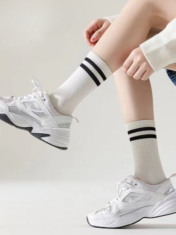 Ladies Color Block Sports Cotton Socks 5 Pairs/Pack SKASC4162