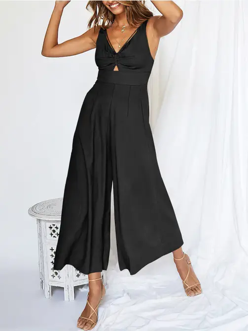Ladies String Shoulder Overall Sleeveless Jumpsuit 2387#