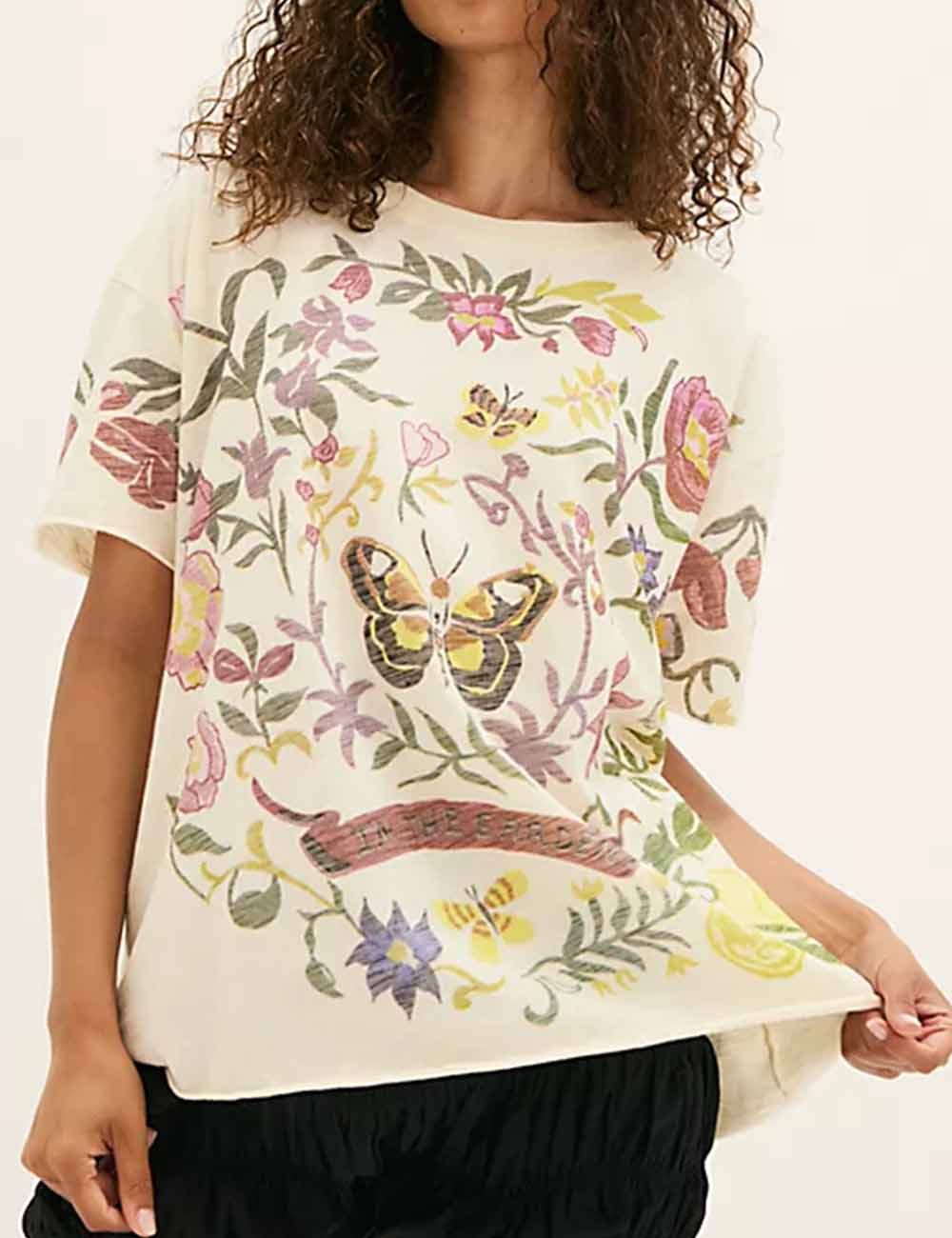 Ladies Garden Print Short Sleeves Tee